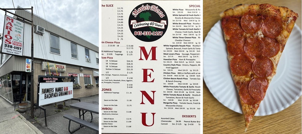 Mario's Pizza Menu